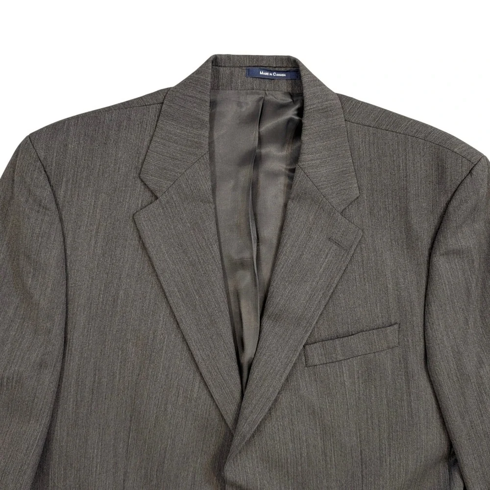 Chaps Ralph Lauren Mens Pure New Wool Blazer Size 44R Charcoal Gray 2 Button